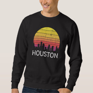 Sweatshirt Retro Texas Houston Skyline Vintage Urban Building