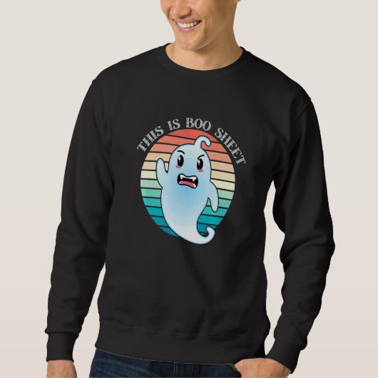 Sweatshirt Retro This Is Boo Sheet Ghost Halloween Costume (Devant)
