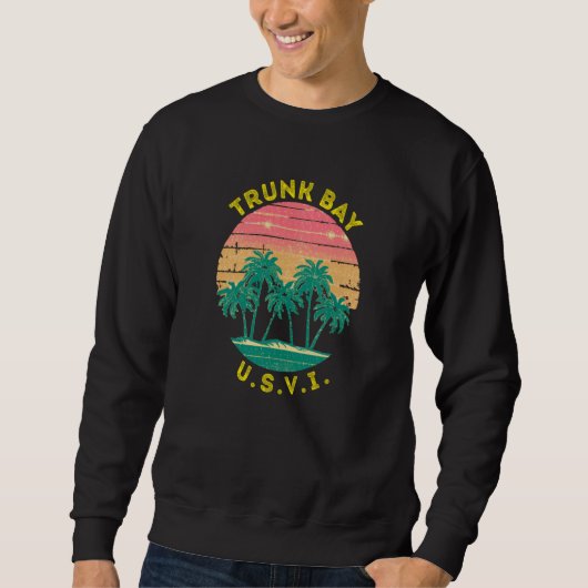 Sweatshirt Retro Trunk Bay Vacation Souvenir Palm Tree (Devant)
