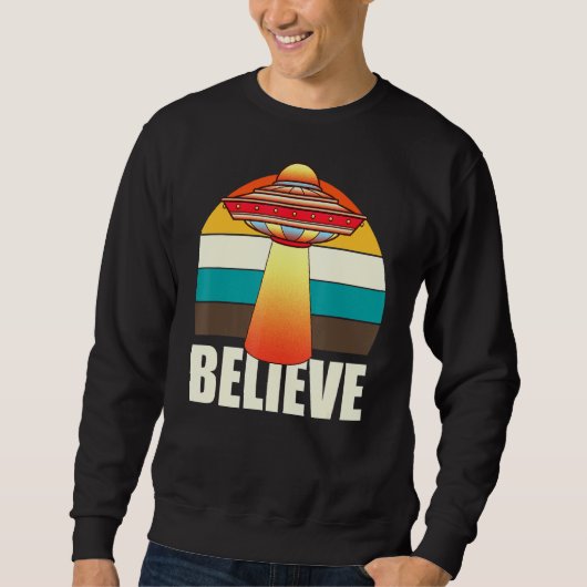 Sweatshirt Retro Ufo Space Non Identifié Flying Object Croire (Devant)