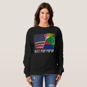 Sweatshirt Retro Us Comores Drapeau meilleur pop pop pop pop  (Devant entier)