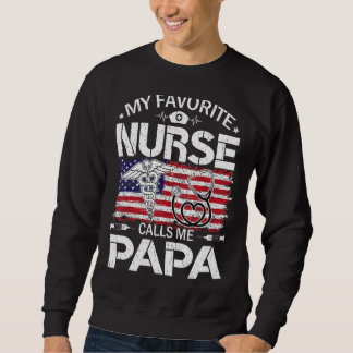 Sweatshirt Retro Us Drapeau Mon Infirmière Préférée M'Appelle