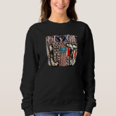 Sweatshirt Retro US Flag Lets Get Lit Leopard Firework Wester (Devant)