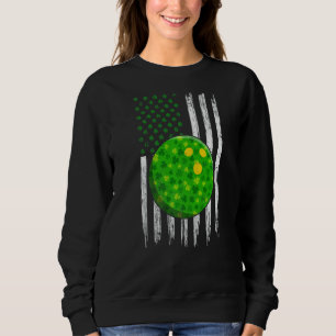 Sweatshirt Retro Usa Drapeau Bowling Shamrock Sports St Patri