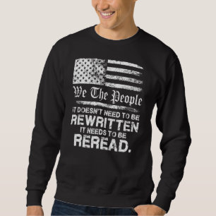 Sweatshirt Retro Usa Drapeau Il Doit Être Relu Nous Le Peuple