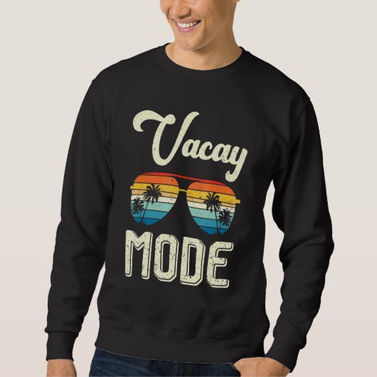 Sweatshirt Retro Vacay Mode Beach Sunset Lunettes de soleil é (Devant)