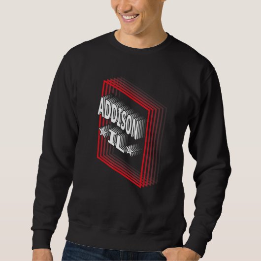 Sweatshirt Rétro Vaporwave Addison Illinois IL (Devant)