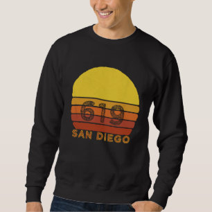 Sweatshirt Rétro Vintage 619 Indicatif régional San Diego CA 