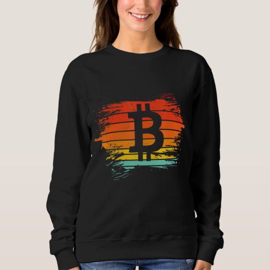 Sweatshirt Rétro Vintage Bitcoin Crypto Devise CryptoCurren (Devant)