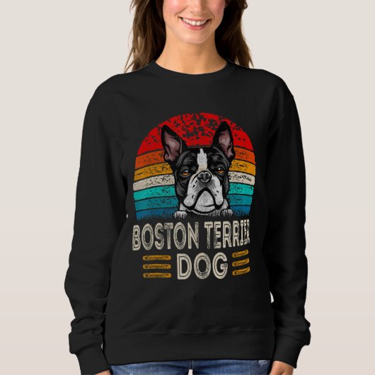 Sweatshirt Retro Vintage Boston Terrier Dog Dog Owner (Devant)
