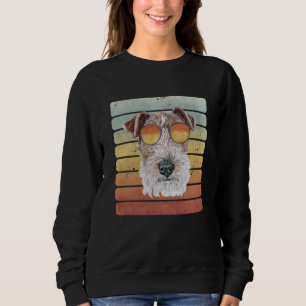 Sweatshirt Rétro Vintage Coucher de soleil Wire Fox Terrier M