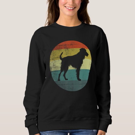 Sweatshirt Retro Vintage Design Irish Wolfhound Dog (Devant)