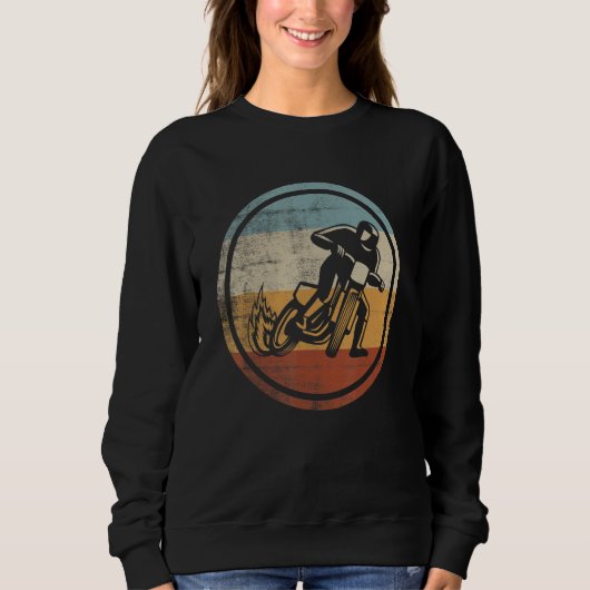 Sweatshirt Retro Vintage Flat Track Racing (Devant)