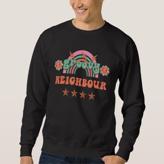 Sweatshirt Retro vintage groovy Neighbour matching family par (Devant)