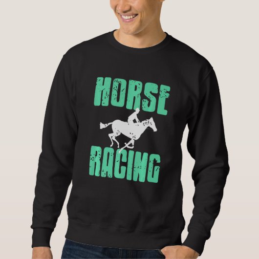 Sweatshirt Retro Vintage Horse Racing  Cool  Present (Devant)