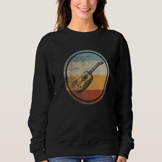 Sweatshirt Retro Vintage Musicians Guitarists French Guitar   (Devant)