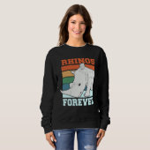 Sweatshirt Retro Vintage Rhinos Forever Stop Poaching (Devant entier)