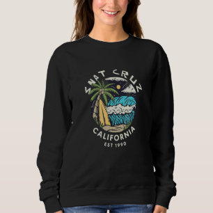 Sweatshirt Rétro Vintage Santa Cruz Californie Surfant Palmie