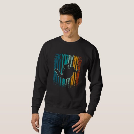 Sweatshirt Retro Vintage skydiving (Devant entier)