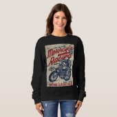 Sweatshirt Retro Vintage Style Motorcycle Racing Distressed   (Devant entier)
