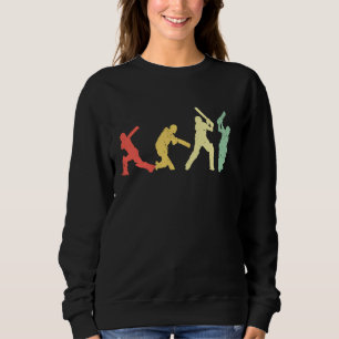 Sweatshirt Retro Vintage Sunset Cricket Sport amusant