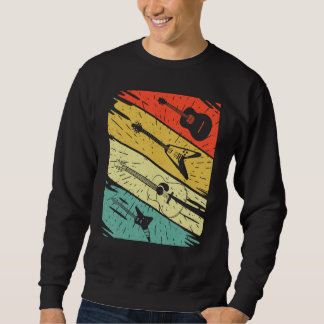 Sweatshirt Retro Vintage Sunset Electric Guitar Classic Music