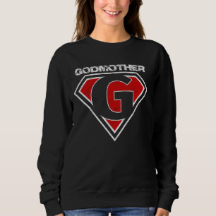 Sweatshirt Retro Vintage Super Godmère Parody Superhero Mot