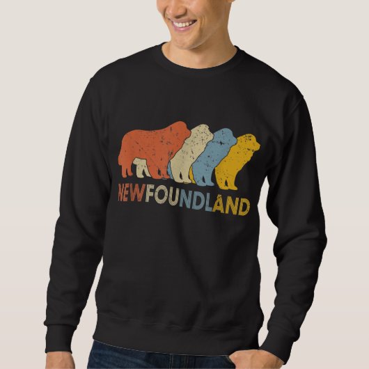 Sweatshirt Rétro Vintage Terre-Neuve | Funny Newfie Lovers (Devant)