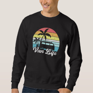 Sweatshirt Retro Vintage Van Life Island Palm Tree Beach Surf