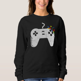 Sweatshirt Retro Vintage Vidéo Jeu Coeur Sensibilisation sur