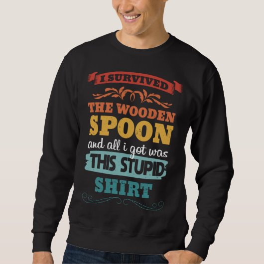 Sweatshirt Retro Vintage Wooden Spoon Survivor (Devant)