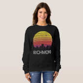 Sweatshirt Retro Virginia Richmond Skyline Vintage Urban Buil (Devant entier)