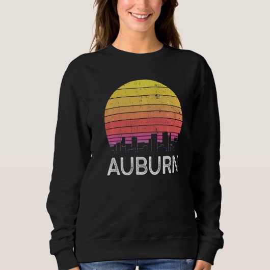 Sweatshirt Retro Washington Auburn Skyline Vintage Urban Buil (Devant)