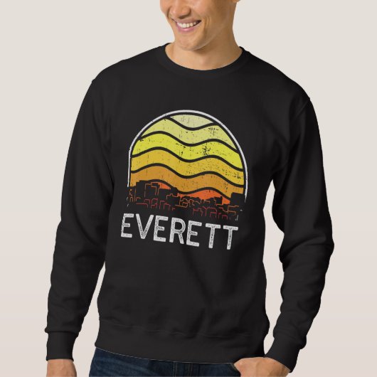 Sweatshirt Retro Washington Everett Visitors Skyline Vintage  (Devant)