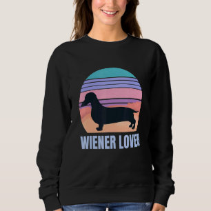 Sweatshirt Rétro Wiener Dachshund Propriétaire Sunset Silhoue