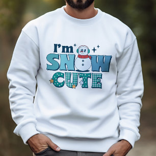 Sweatshirt Retro Winter I'm Snow Cute Teal Snowman