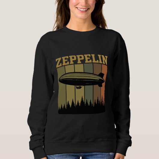 Sweatshirt Rétro Zeppelin les années 70 80s Dirigible Airship (Devant)