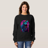 Sweatshirt Retrowave Shark Cool Retro 80s Inspired (Devant entier)