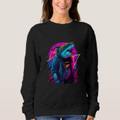 Sweatshirt Retrowave Shark Cool Retro 80s Inspired (Devant)