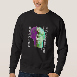Sweatshirt Rétrowave synthwave vaporwave Glitch statue grecqu