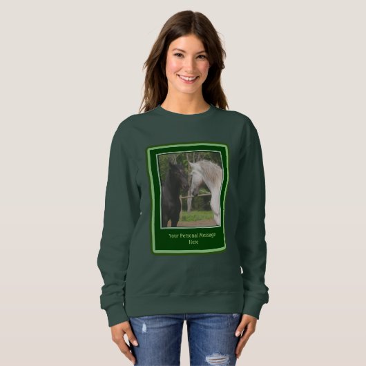 Sweatshirt Réunion Cheval Ajouter Vos Propres Mots Personnali (Devant entier)