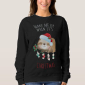 Sweatshirt Réveillez-moi quand c'est Noël mignon Sloth Snow G (Devant)