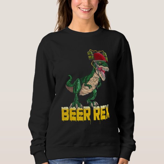 Sweatshirt Rex Bière Avec Casque À Boire T Rex Casque À Bière (Devant)