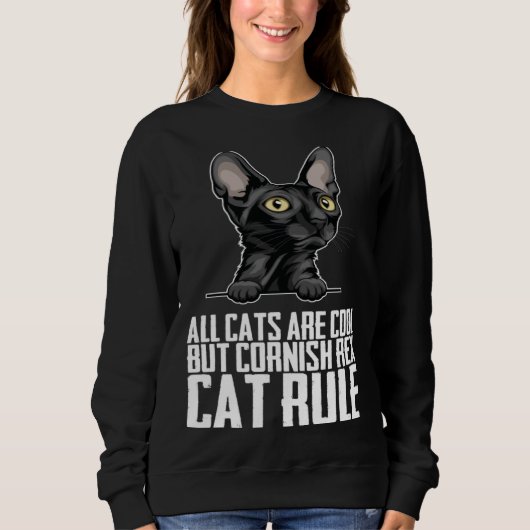 Sweatshirt Rex cornique chaton Rex cornique mère Rex corniq (Devant)