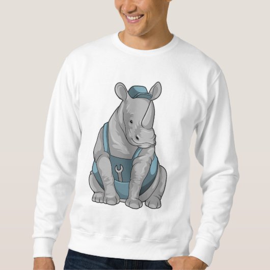 Sweatshirt Rhino as Craftsman et Wrench (Devant)