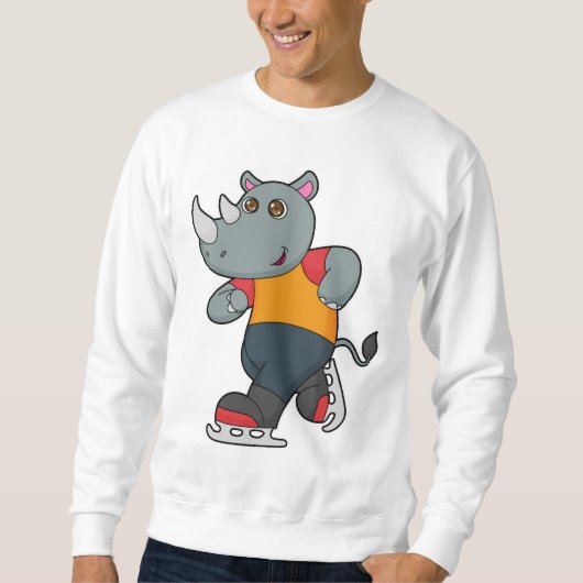 Sweatshirt Rhino at Ice skating with Ice skates (Devant)