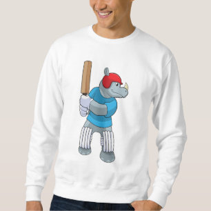 Sweatshirt Rhino au cricket avec chauve-souris de cricket