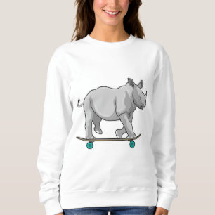 Sweatshirt Rhino en patinage avec skateboard
