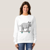 Sweatshirt Rhino en patinage avec skateboard (Devant entier)
