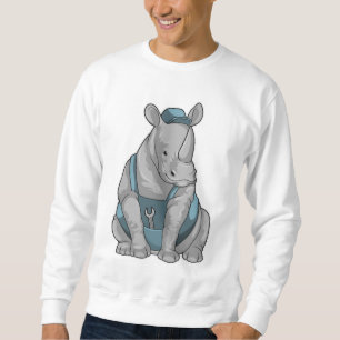Sweatshirt Rhinocéros en tant qu'ouvrier qualifié avec une cl